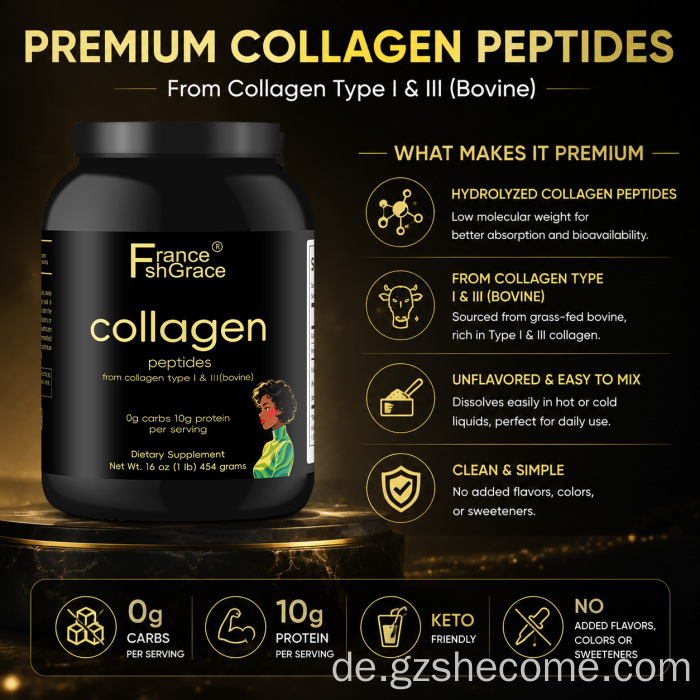 Shecome Collagen Peptides Powder Skin Nail Hair Support